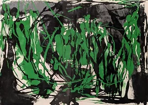 JACKSON POLLOCK STYLE DRIP PAINTING FOREST 3 ORIGINAL SIGNED BY NIGEL WATERS - Picture 1 of 1