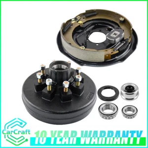 Trailer Hub Drum Kit 8 on 6.5" &  Left 12"X2" Electric Brakes for 7000 lbs axle - Picture 1 of 13