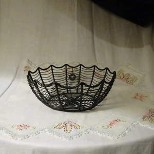 Halloween Metal Spider Web Oval Basket - Picture 1 of 12