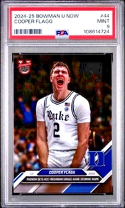 Cooper Flagg RC 2024-25 Bowman U Now #44 42 pt ACC Freshman Record /8444 PSA 9 - Picture 1 of 3