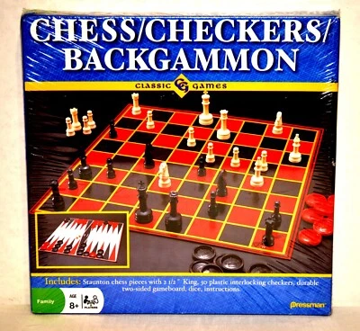 Pressman Toys Chess/Checkers/Backgammon Games - #1907B – 2008 – New/Sealed - Image 1 of 4