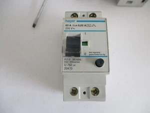 HAGER 63 AMP 30mA U 762 U2 20470 RCD CIRCUIT BREAKER - Picture 1 of 1