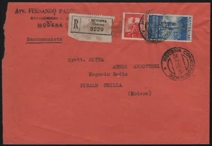 #ITA(04497) Italia Repubblica 1950 Radiodiffusione £.55 (N°624)+£.10 Democratica - Imagen 1 de 2