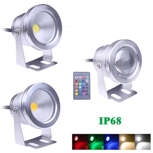 Outdoor 10W RGB LED Underwater Spot Flood Light Warm White Garden Pond Lamp IP68 - Picture 1 of 14