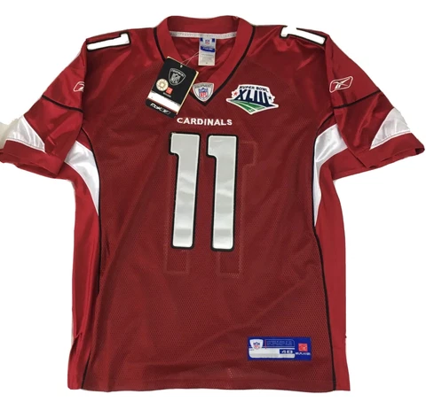 Arizona Cardinals Reebok Authentic NFL Larry Fitzgerald SB XLIII Jersey Mens 48 Cover