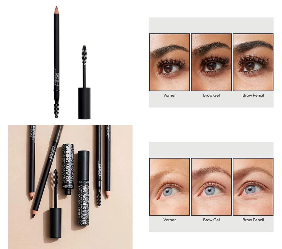 GOSH COPENHAGEN Augenbrauen-Duo Eyebrow Pencil 1,2g Defining Brow Gel 8ml - Bild 1 von 1