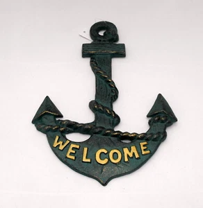 Nice NAUTICAL Verdigris Anchor Welcome Sign, Beach Home Lake House Decor NWT - Picture 1 of 10