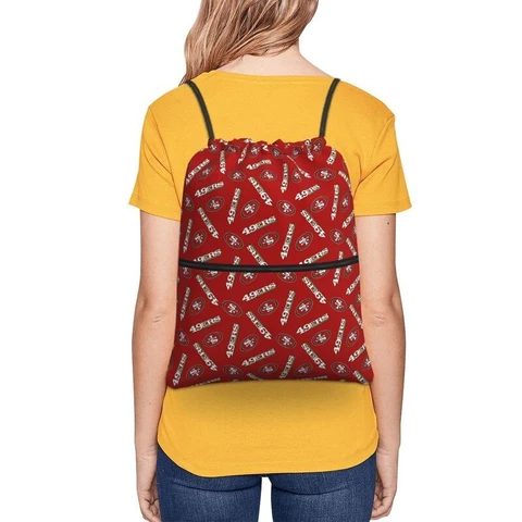 San Francisco 49ers Fans Drawstring Zipper Backpack Waterproof Travel Backpack Cover