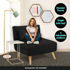 Suede Corner Sofa Bed Comfortable Chair Single Seater Adjustable Suite Black