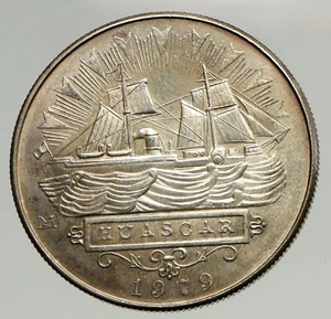 1979 PERU South America VINTAGE Huascar Steam Ship Silver 5000 SOL Coin i93395 - Picture 1 of 3