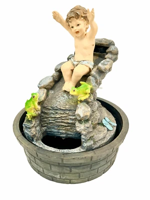 Baby Frogs Water Fountain Features Indoor Pond Angel Display Electric Powered AU - Image 1 of 4