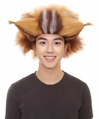 Peluca con disfraces musicales de gatos rectos cortos color marrón blanco para gatos, HM-647A Foto 1 de 4