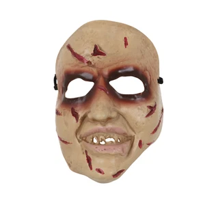 Horror Face Smiling PVC Halloween Mask Adult Mens Fancy Dress Costume Accessory - Picture 1 of 1