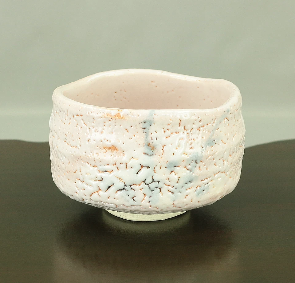 創陶園 Sotoen Minoware '紅志野茶碗 Tazón de té rojo Shino' con caja original (Tomobako) Foto 1 de 4