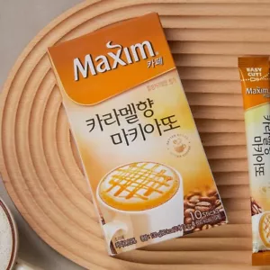 Nueva mezcla de café instantáneo coreano macchiato con sabor a caramelo 13 g 10 palitos - Imagen 1 de 3
