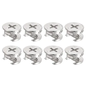 HARFINGTON Cam Lock Nut for Furniture, 8pcs 14.6x9.5mm Joint Connector Silver - Picture 1 of 5