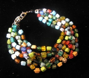Multi Strang Multi Color 8" Glasperlen Armband - Bild 1 von 2