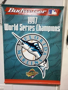 Florida Marlins World Series Champions 1997 Budweiser Glamour Banner - Imagen 1 de 2