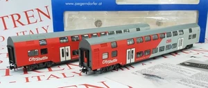 JÄGERNDORFER 73201 - H0 1/87 - SET 2 CARROZZE PASSEGGERI A DUE PIANI Bmpz ÖBB - EP.VI - Foto 1 di 1