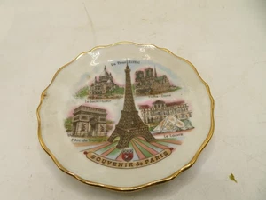 4 1/2 ZOLL Limoges Paris Souvenir Porcelaine Teller mit Echtgold - Bild 1 von 3