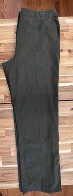 Pantalones H&M Mezcla Viscosa Lino Verde Oscuro Talla L Nuevos con Etiquetas Foto 1 de 4