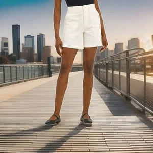 Pantalones cortos utilitarios LEE para mujer talla 18 6" crudo marfil cintura cómoda nuevos con etiquetas - Imagen 1 de 4