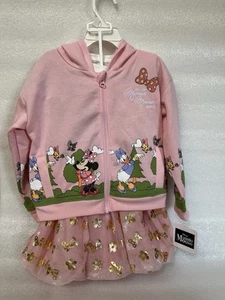 Disney Kinder Minnie Mouse 3-teiliges rosa Tutu Set Jacke, T-Shirt und Tutu Gr. 5 - Bild 1 von 12