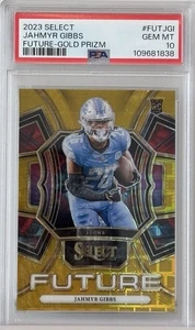 2023 Panini Select 🥇🔥 Gold Future Jahmyr Gibbs RC #04/10 PSA 10 Gem! Lions! - Picture 1 of 3
