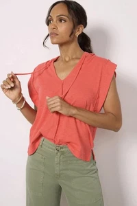 Evereve Cruz Red Sleeveless Hoodie - Size - XS - Picture 1 of 6