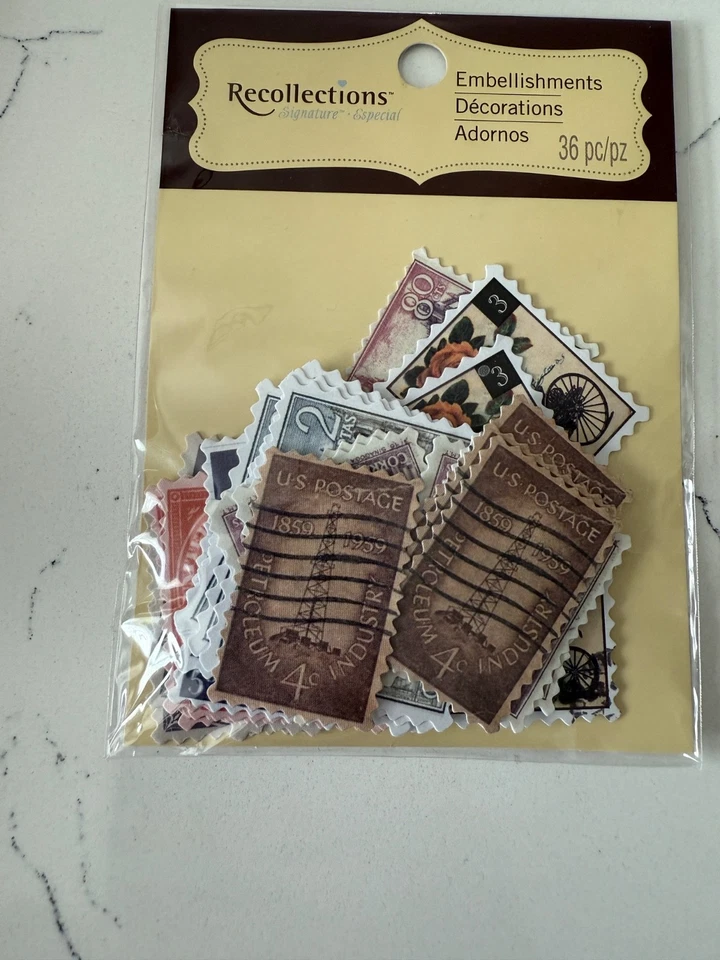 Estampillas postales (36 piezas) letras efímeras adornos firma recuerdos Foto 1 de 4