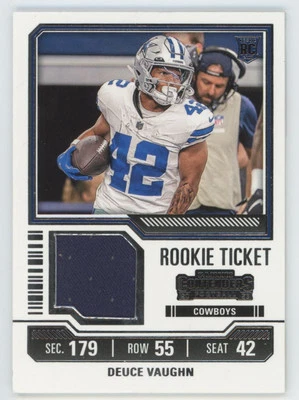2023 panini commender rookie ticke tjersey Deuce Vaughn Rookie Dallas Cowboys - Image 1 of 2
