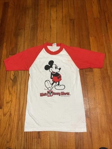 Topolino Disneyland vintage anni 80 tg. T-shirt baseball media punto singolo USA - Foto 1 di 8