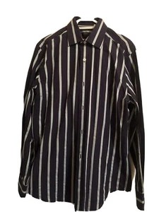 STRUCTURE Men's Dress Shirt Size Small 100% cotton striped long sleeve 14-14 1/2 - Picture 1 of 9
