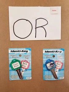 IDENTI-KEY KW1 - PICTURE KW1 KEY BLANK - BLUE OR GREEN - PERSONALIZE / IDENTIFY - Picture 1 of 6