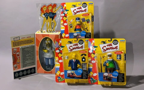 Simpsons Bundle Tin Wind Up Homer Bartman Mcallister Chalmers Figure Duff Girls Cover