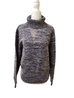 Pria Turtle Neck Sweater size xl earth colors purple tan thick and warmPit to - Image 1 of 4