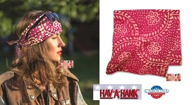 Hav-A-Hank BATIK PINK TIE DYE BANDANA Head Neck Wrap Face Mask Scarf Scarves - Image 1 of 3