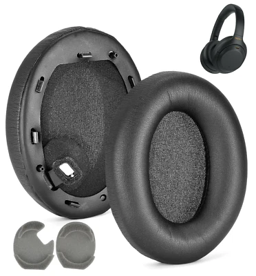 TRADEBIT 2x Ersatz OHRPOLSTER für SONY WH-1000XM4 Schwarz Kopfhörer