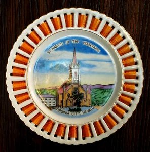 Souvenir church plate, St Mary's in the Mountains, Virginia City, Nevada, scarce - Picture 1 of 2