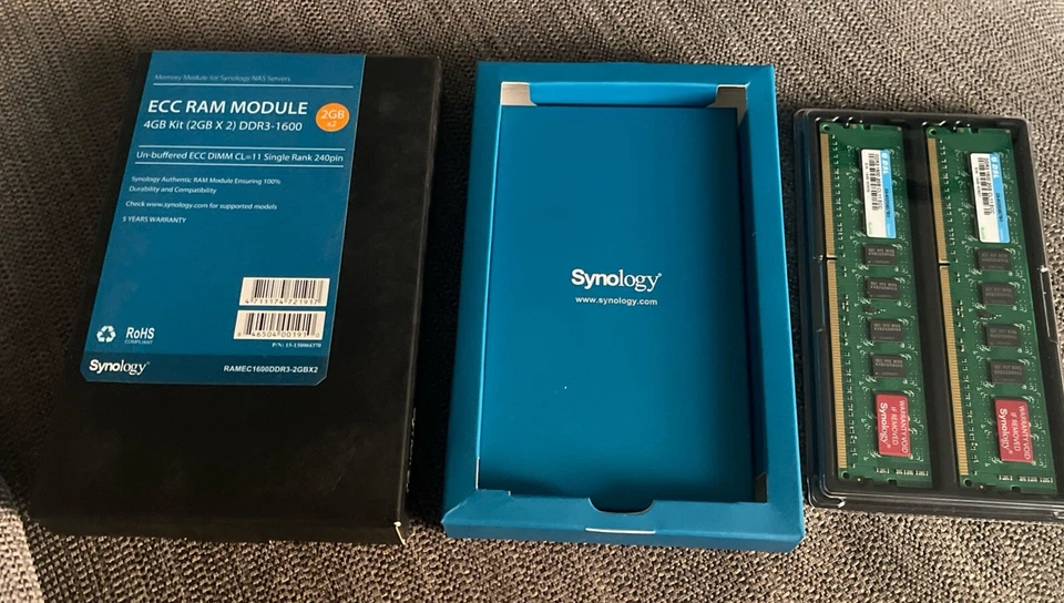 Synology 2GB x2 4gb DDR3 RAM Original & Genuine Boxed Memory Module Nas Servers - Image 1 of 4