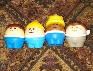 Little Tikes Toddle Tots LOT 4 Figure Girl/ Boy Brunette/ Aviator/ Construction - Picture 1 of 2