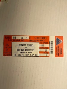 8-23-05 Oakland Athletics vs Detroit Tigers Comerica Park Ticket Stub - Picture 1 of 1