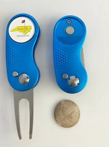 GOLF SWITCHBLADE 2024 US Open Pinehurst DIVOT HERRAMIENTA DE REPARACIÓN + Marcador de bola azul 1999 - Imagen 1 de 1
