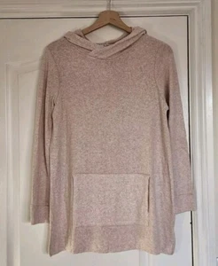 H by Halston Long Sleeve Hooded Knit Top Hoodie, Soft Blush Marl, Size S - Picture 1 of 4