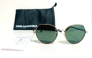 OCCHIALI DA SOLE KARL LAGERFELD KL328S 721 LENTI ORO VERDE OVERSIZE 55-17-140 - Foto 1 di 10