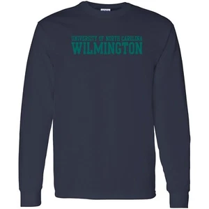 UNC Wilmington Basic Block Seahawks Long Sleeve T-Shirt - Navy - Picture 1 of 5