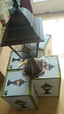 Brilliant Außenleuchte Sockelleuchte Jason Garden light vintage glass copper top - Bild 1 von 4