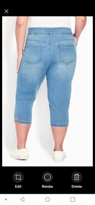 Avenue denim ligero con cintura elástica talla 26 plus Foto 1 de 4