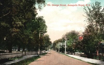 Postal de colección años 30 Saint George Street Annapolis Royal Nova Scotia Canadá Foto 1 de 2