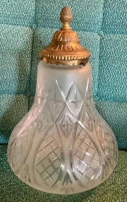 Vintage Antique Art Deco Lamp Light Fixture Shade globe Art frosted etched - Image 1 of 4
